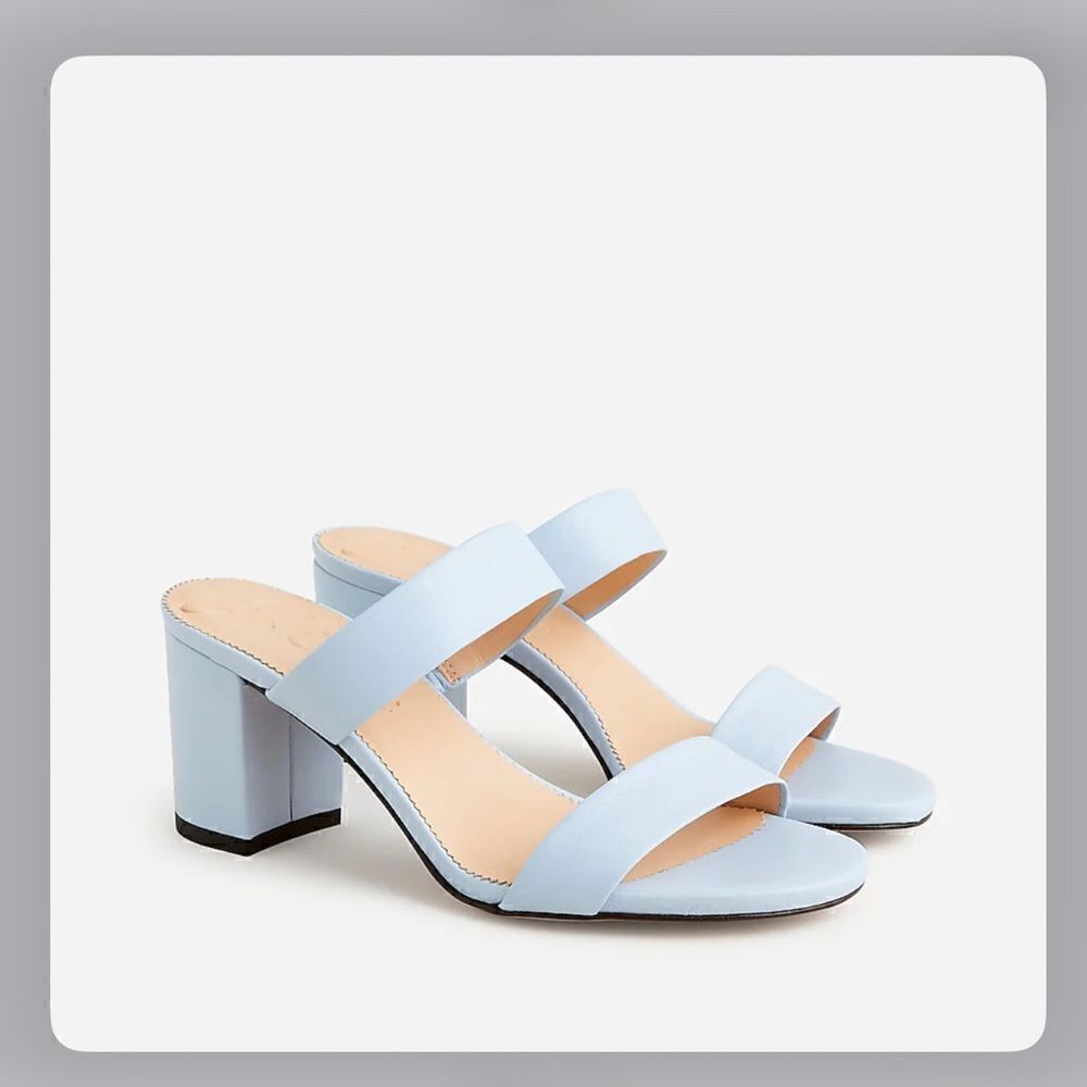 J Crew Leather double-strap block-heel sandals Size 8.5
